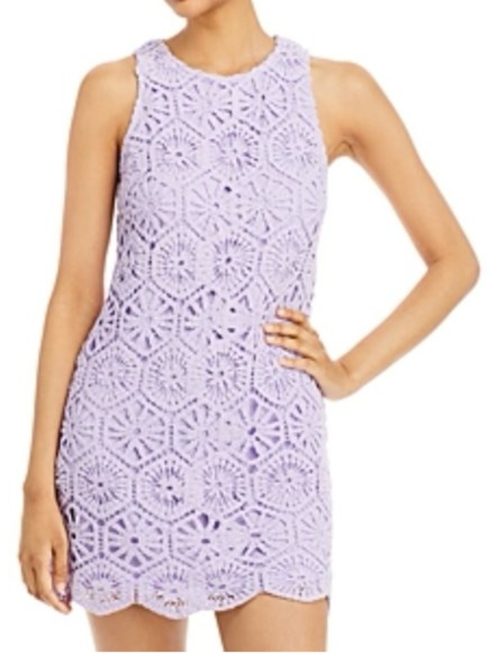 Aqua Lilac Crochet Mini Dress